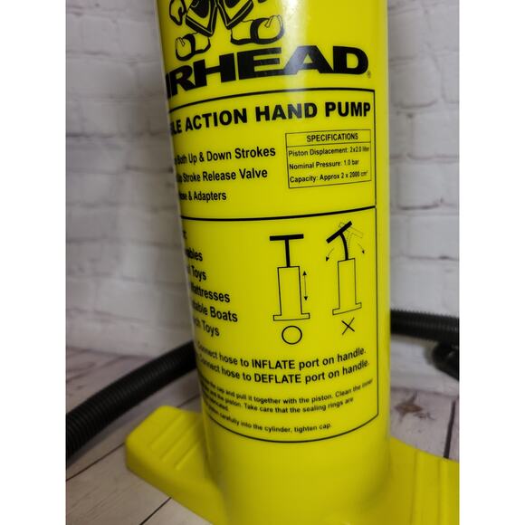 AIRHEAD Double Action Hand Pump for Towables,Pool Toys,Inflatables,Beach,Boat - Picture 3 of 4